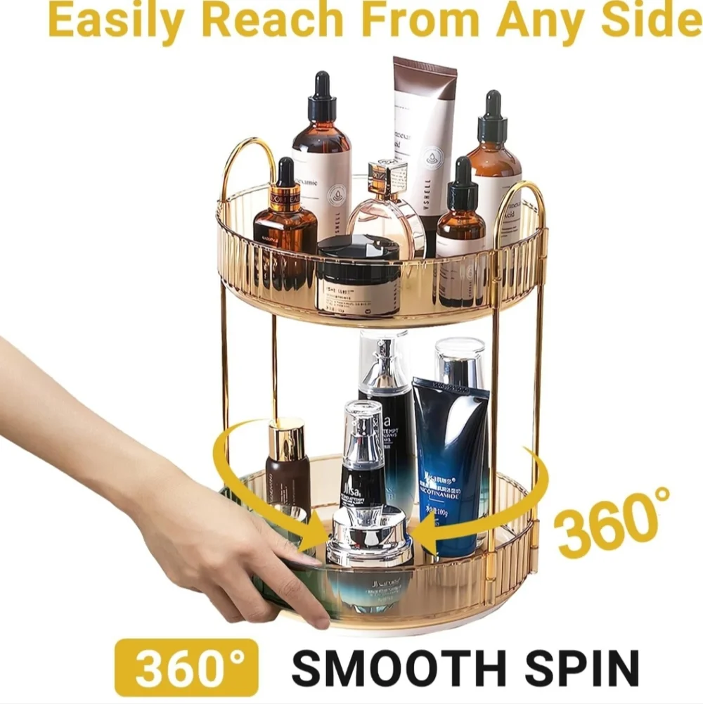 360 2 Tier Rotating Makeup Shelving (NWT)